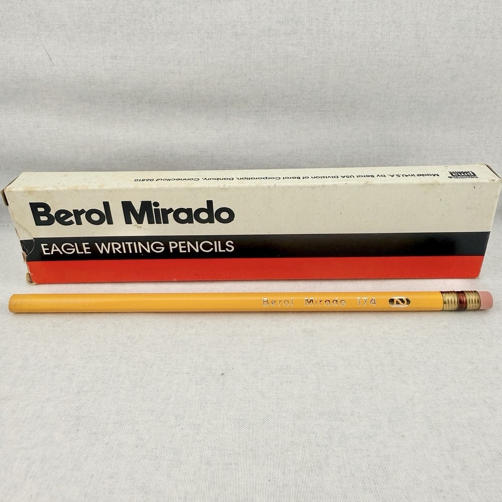 Box of 12 Vintage Berol Mirado Eagle Writing Pencils 174-2 Medium Soft USA New